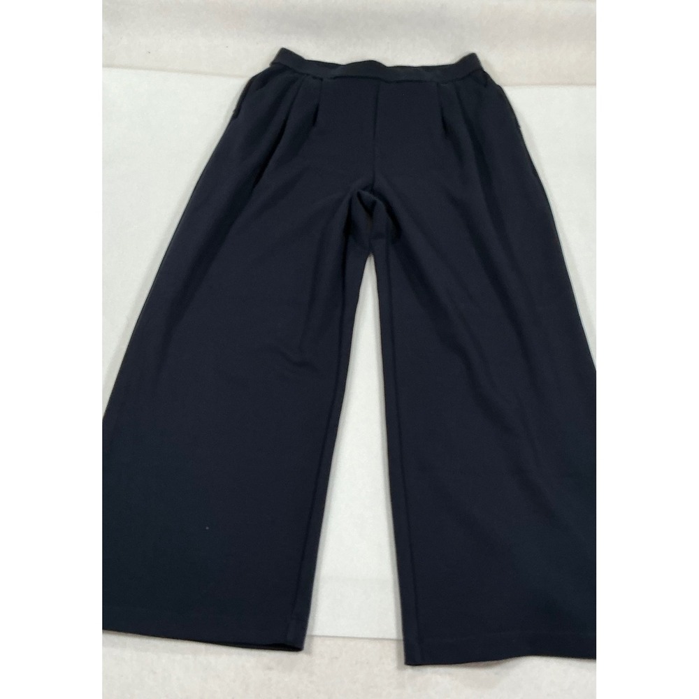 Halara Black Wide Leg Pleated High Waisted Pants Size L Regular 02765901